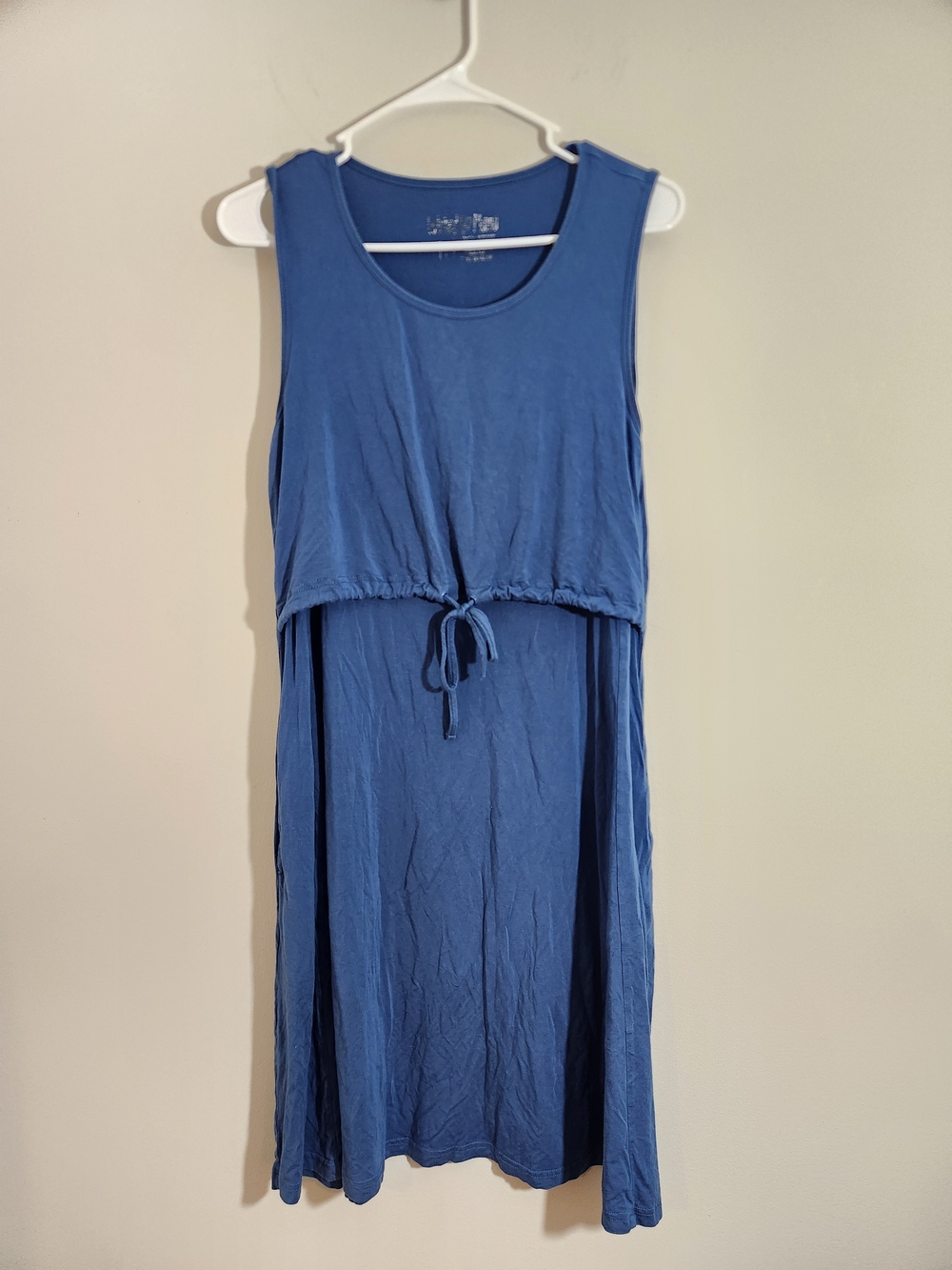 Latched Mama Blue Midi Tank breastfeeding Nursing Dress Pumping Sleeveless